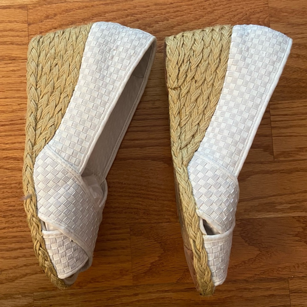 Ralph Lauren Cecilia Women’s White Espadrille wedge heel sandals